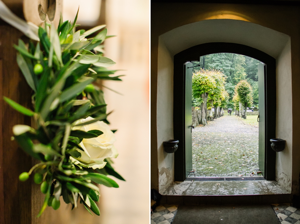 Photo Olivenblätterkranz mit Rose, zur Hochzeit