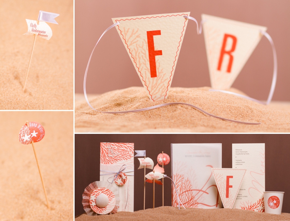 Photo Papeterie zur Hochzeit, Unter Wasser Thema, Korallenthema